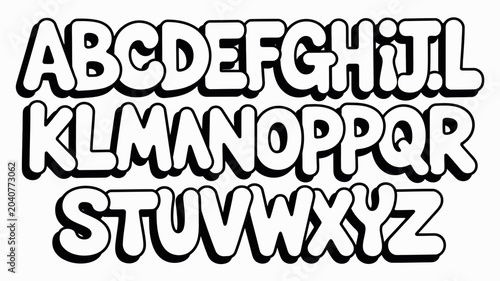 Foto alphabet letters in bold black outline uppercase font typeface graphic design pr