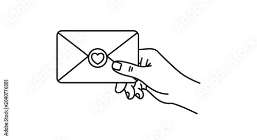 Photography Hand Holding Sealed Envelope.