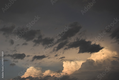A cloudy sky at sunset