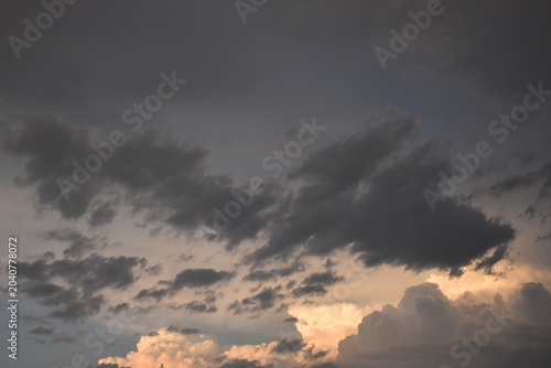 A cloudy sky at sunset