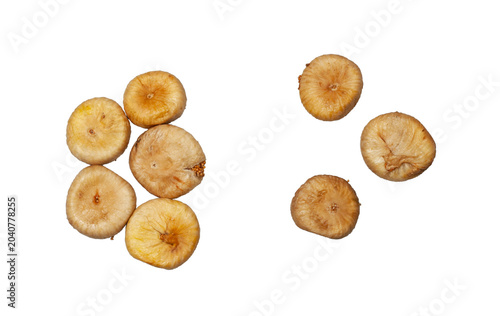 Dried figs isolated on a white background, contour