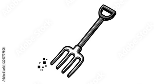 Bild auf Leinwand Garden Fork Digging Soil