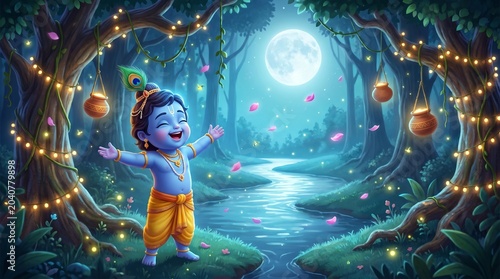 Sri Krishna Janmashtami 2026, Jai Sri Krishna, Illustration of Sri Krishna
