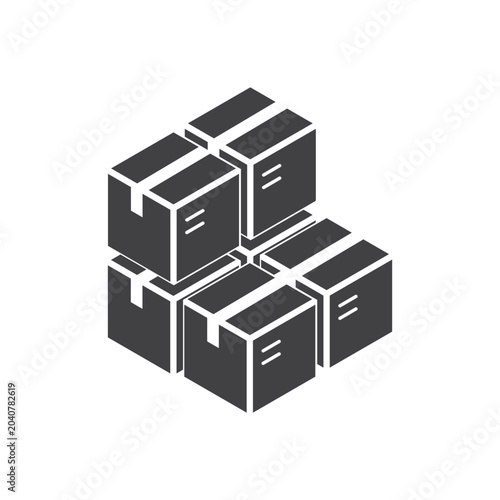 flat design vector illustration of stacked boxes