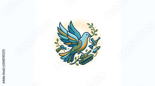 Foto Dove of Peace Symbolizing End of War and Conflict Resolution