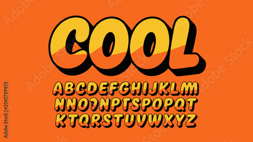 Foto cool alphabet letters on orange background font typeface graphic design text sty