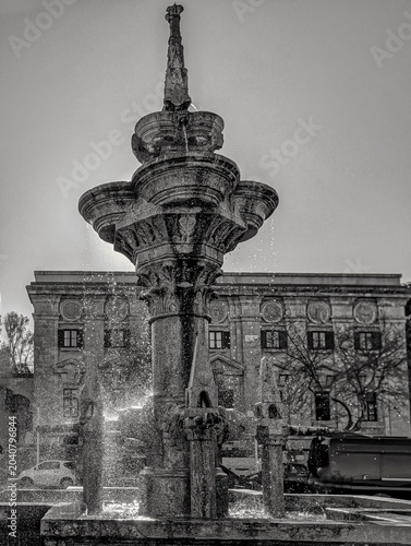 Photography Historic buildings and fountains in the city of Rhodes
