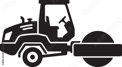 Road Roller Compactor Machine Silhouettes