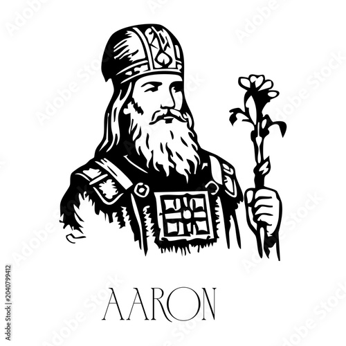Valokuva Aaron High Priest Illustration, Hand Drawn Biblical Old Testament Character
