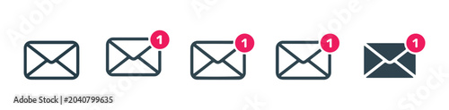 Tableau sur toile Email notification icons set