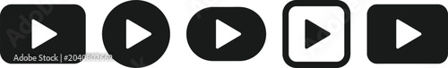 Foto Collection of play button icons in various shapes and styles
