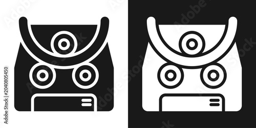 Foto Pipe Bender Icon In Black And White Glyph Style