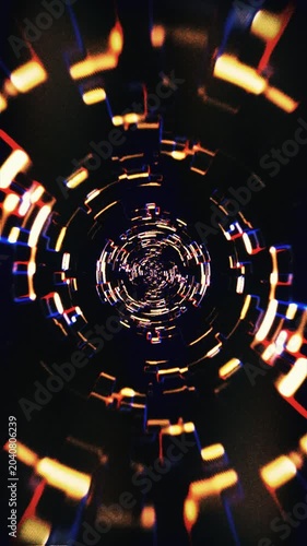 High-energy abstract vortex featuring warm light streaks and digital distortion, perfect for cybersecurity or gaming content.