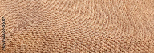 Obraz na płótnie Brown sackcloth texture, Jute thread texture on a torn bag