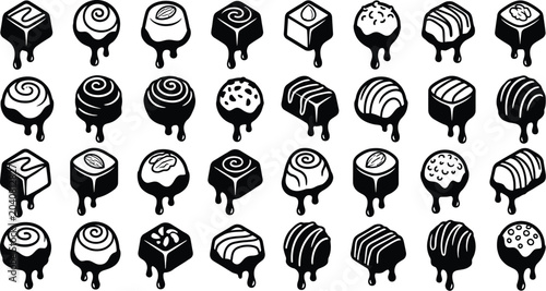 Foto assorted chocolates vector illustration sweets dessert candy
