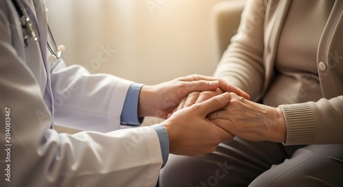 Doctor Comforting Patient With Reassuring Hand Support