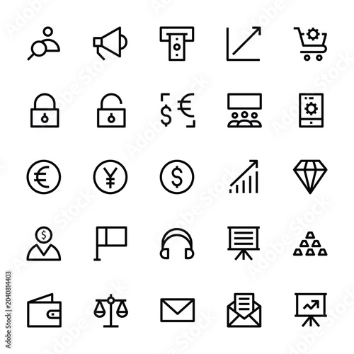 Outline icons for Market and Economics