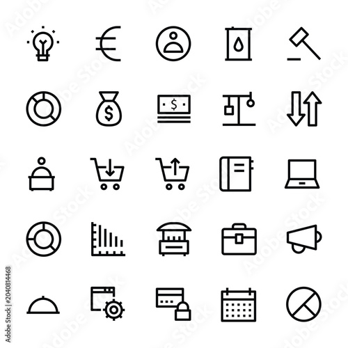 Outline icons for Market and Economics