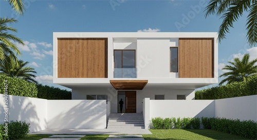 Modern Minimalist Luxury Villa Architectural Rendering Design Concept
