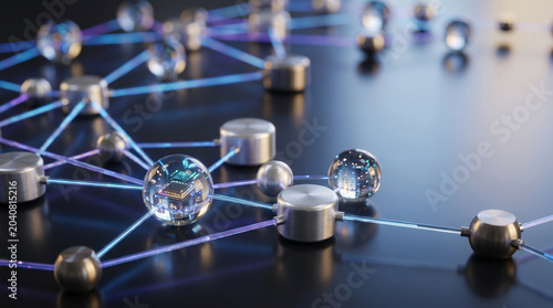 Premium Metallic AI Agent Ecosystem And Intelligent Data Network