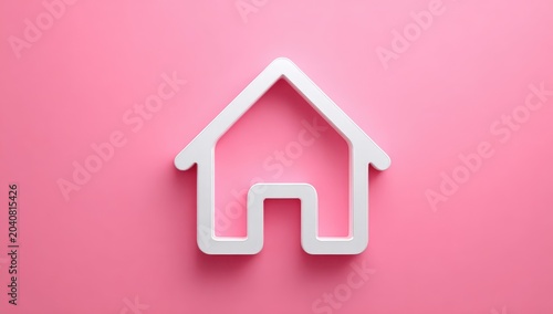 White house icon on pink background