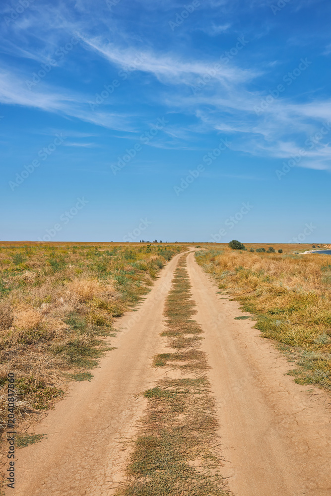 Naklejka premium Dirt Road to the Lake