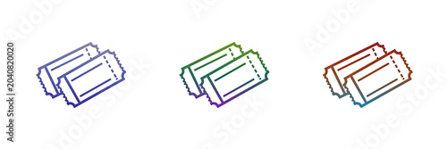 Colorful ticket icons