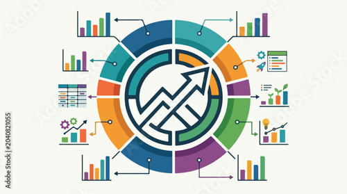 Infographic chart with graphs.