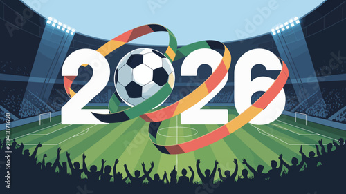 Obraz na plátne football championship vector illustration soccer tournament sport game competiti