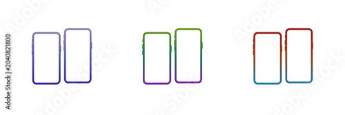 Colorful smartphone frames side by side
