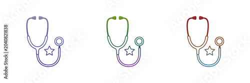 Stethoscope icons in different colors