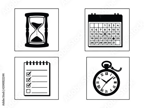 Time Management Icons Set.
