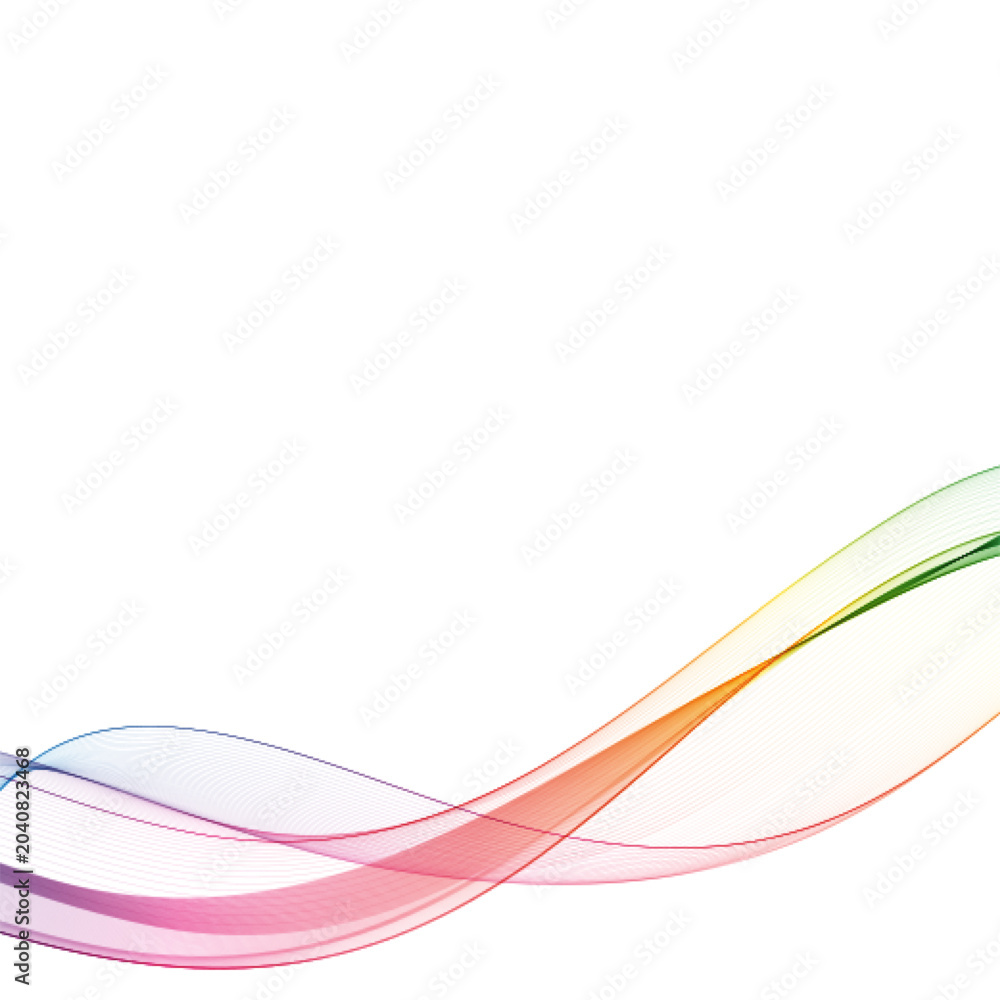 Naklejka premium Color wave background. Abstract wavy design element. Transparent vector wave flow. eps 10