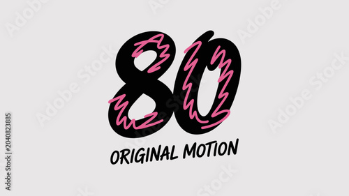 Fotografía number eighty logo stylized design pink black text graphic icon symbol numbered