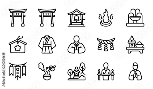 Photography Japanese Shinto Icons: Torii Gates, Prayer Tablets, Kimono, and Sacred Symbols V