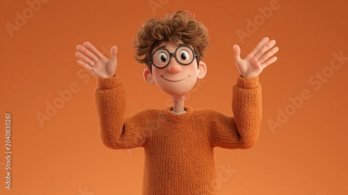 3D male characters standing with open arms, portraying welcoming