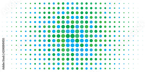 Fresh green radial pattern background. Abstract spring dotted concentric circles wallpaper. Circular halftone dots comic texture backdrop. Vector spring cartoon pop art overlay for poster, banner