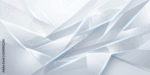 Tableau sur toile Abstract white geometric 3D background with sharp crystal shards abstract geomet