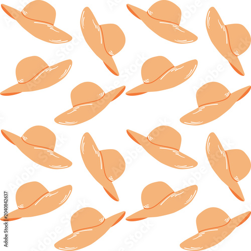 Canvastavla Patterns of orange sun hats