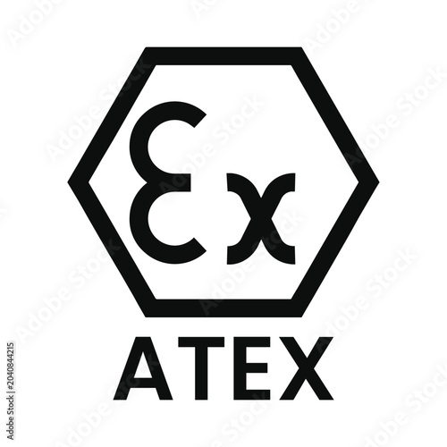 atex- ex black sign vector