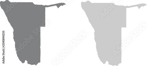 Namibia map silhouette vector illustration in gray colors
