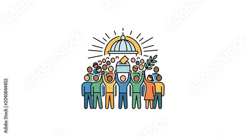 Φωτογραφία People Voting For Government Building Democracy Election Concept