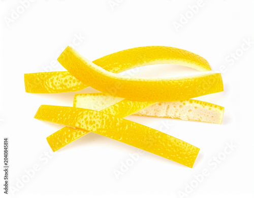 Close-up view of sliced lemon peel