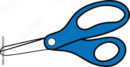 Fotografija Blue plastic handled cutting scissors tool.