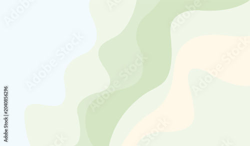 Photos Abstract green and beige wavy shapes on light background