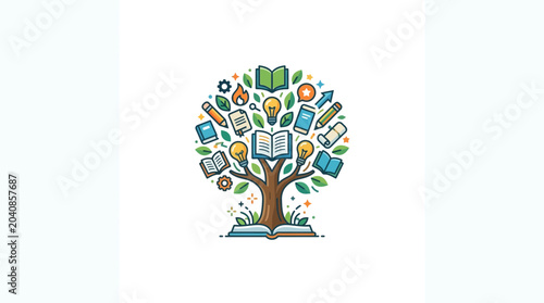 Tree of Knowledge: Growing Ideas, Learning, and Education Symbol