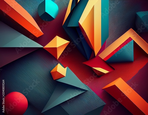 abstract 3d geometric shapes background