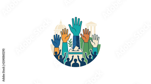 Photos Voting Hands Raised for Democracy and Civic Engagement