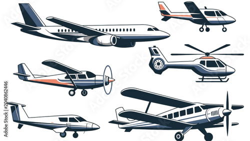 Fotografi Collection of military fighter jets in flight formation Vector