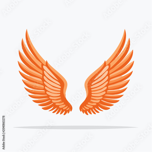 Orange Angel Wings Illustration